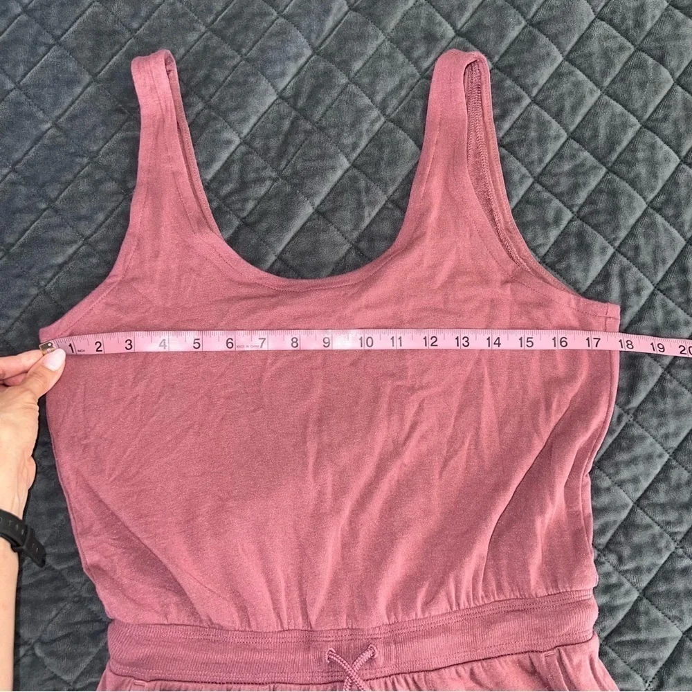 Athleta Jumpsuit Women Small Balance Rose Pink Sweatpants Jogger One Piece T
